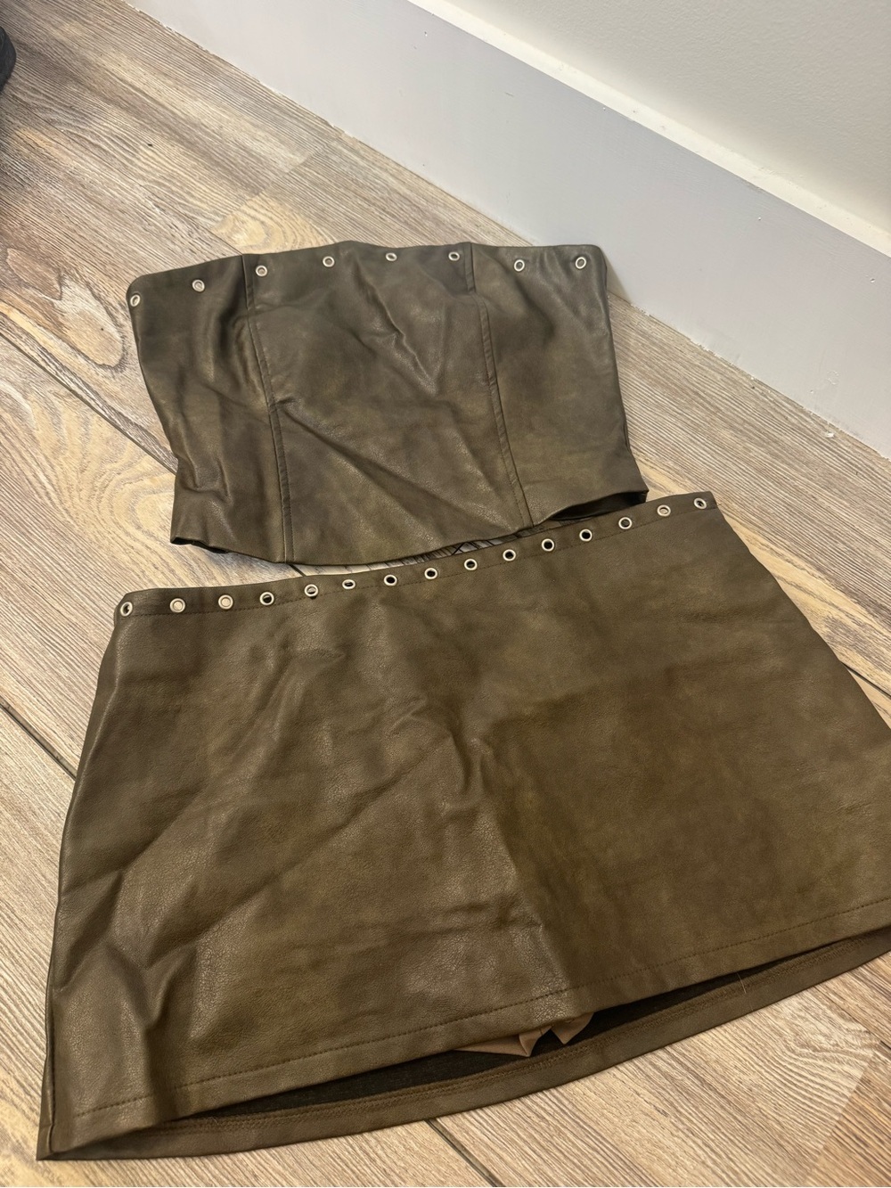 PacSun Olive Green Faux Leather set